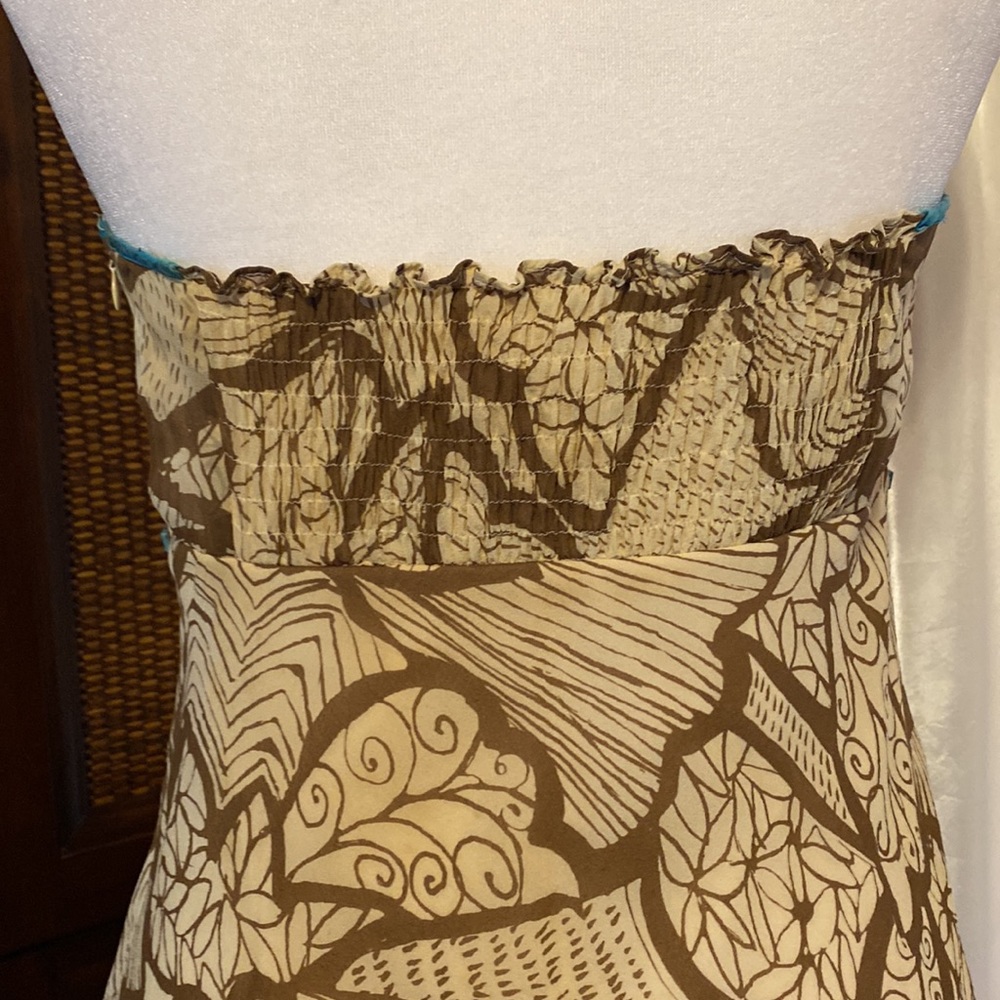 Tropical Strapless Silk Dress - Picture 6 of 14